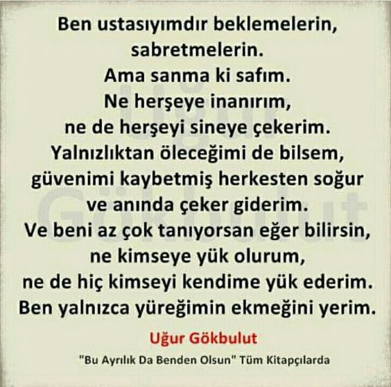 Ben ustasıyımdır beklemelerin Yazgulu