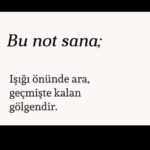 Işığı önünde ara, geçmişte kalan gölgendir..