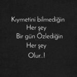 Kıymetini bilmediğin her şey, bir gün özlediğin her şey olur.