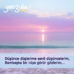 Düşünce düşlerime senli düşüncelerim,