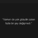 Varken de yok gibiydin zaten fazla bir şey değişmedi.